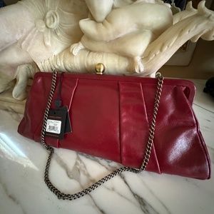 Hobo International Heidi clutch w/shoulder chain NWT Maroon/Red